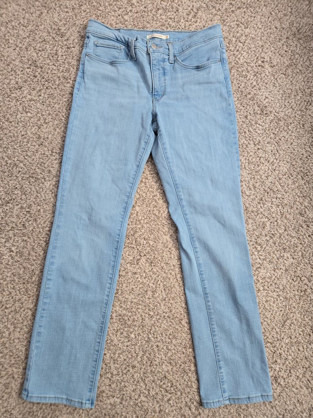 LEVIS 314 Shaping Straight Jeans Womens Size 30 Light Wash Denim Stretch 90s Y2K